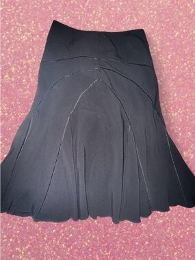 Black Flared Panel Skirt